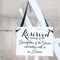 Ritzy Rose Grandfather of the Groom Memorial Sign - Black on 11x8in White Linen Cardstock with Black Ribbon